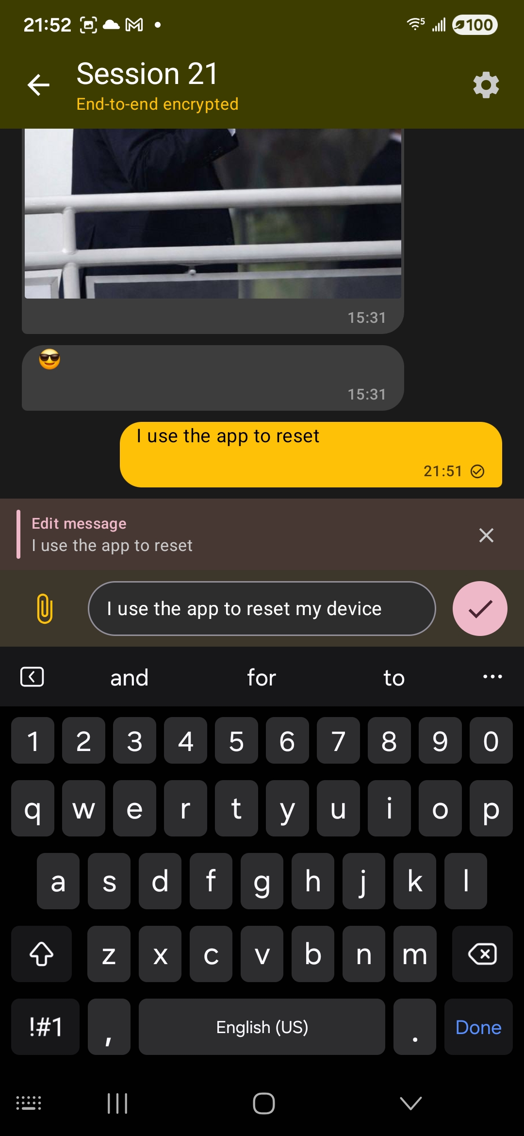 Y Communicator Android chat view screenshot